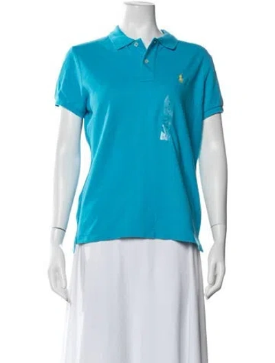 Pre-owned Ralph Lauren Crew Neck Short Sleeve Polo In Blue