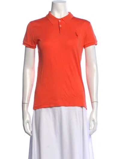 Pre-owned Ralph Lauren Crew Neck Short Sleeve Polo In Orange