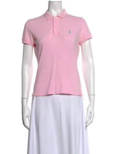 Pre-owned Ralph Lauren Crew Neck Short Sleeve Polo In Pink
