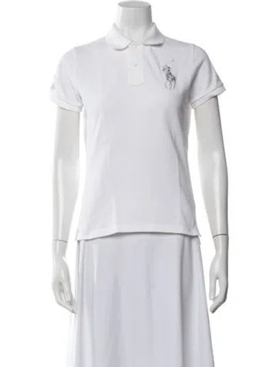 Pre-owned Ralph Lauren Crew Neck Short Sleeve Polo In White
