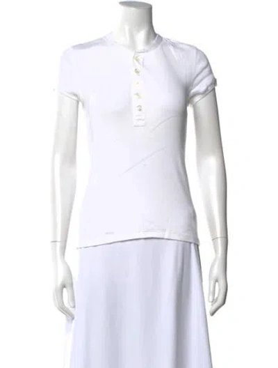 Pre-owned Ralph Lauren Crew Neck Short Sleeve Polo In White