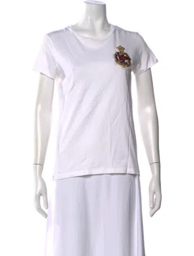 Pre-owned Ralph Lauren Crew Neck Short Sleeve T-shirt In White