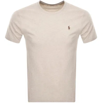 Ralph Lauren Crew Neck Slim Fit T Shirt Beige In Brown