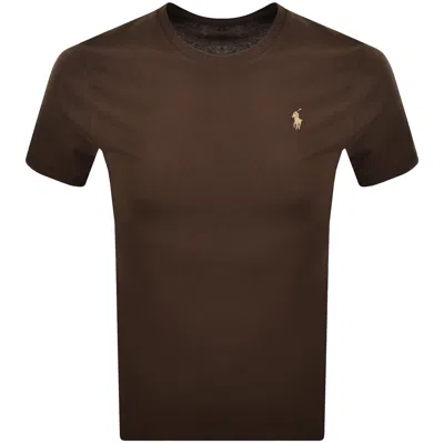 Ralph Lauren Crew Neck Slim Fit T Shirt Brown