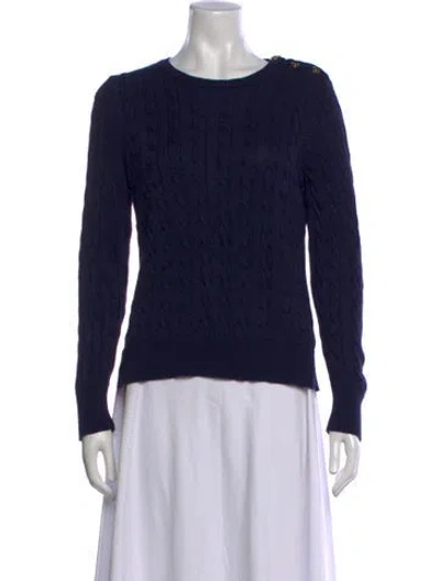 Pre-owned Ralph Lauren Crew Neck Sweater In Blue