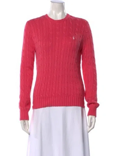 Pre-owned Ralph Lauren Crew Neck Sweater In Pink