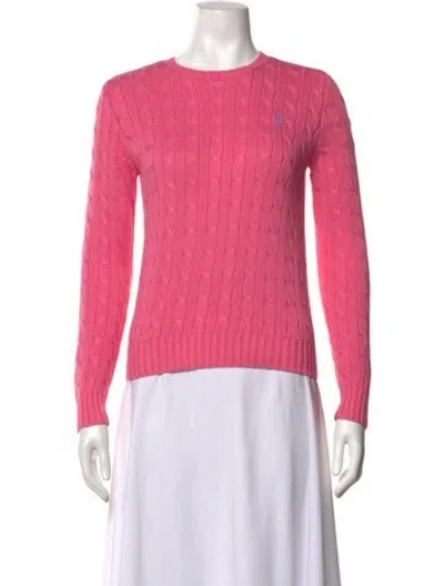 Pre-owned Ralph Lauren Crew Neck Sweater In Pink