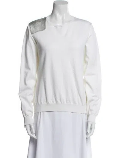 Pre-owned Ralph Lauren Crew Neck Sweater In White