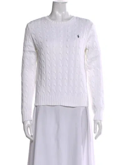 Pre-owned Ralph Lauren Crew Neck Sweater In White