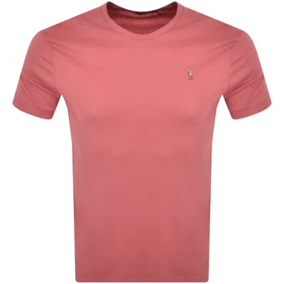 Ralph Lauren Crew Neck T Shirt Pink In Brown