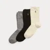 Polo Ralph Lauren Crew Sock 3-pack In Black