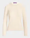 Ralph Lauren Crewneck Long-sleeve Cashmere Sweater In Neutral