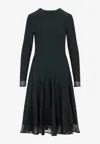 Ralph Lauren Crewneck Long-sleeve Jumper Day Dress In Green