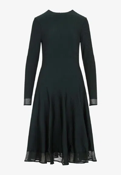 Ralph Lauren Crewneck Long-sleeve Jumper Day Dress In Green