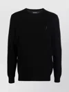 Ralph Lauren Crewneck Sweater Embroidered Logo In Black