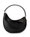 Ralph Lauren Crinkle Patent Leather Tasha Shoulder Bag In Black