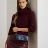 Ralph Lauren Croc-embossed Medium Adair Ii Crossbody In Blue