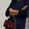 Ralph Lauren Croc-embossed Medium Adair Ii Crossbody In Burgundy