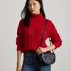 Ralph Lauren Croc-embossed Medium Witley Crossbody In Black