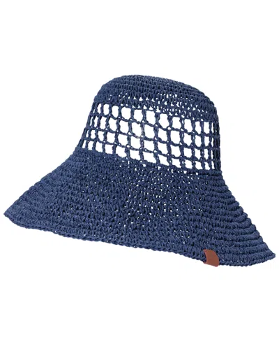 Ralph Lauren Crochet Open Crown Sun Hat In Blue