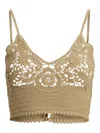Ralph Lauren Silk Crochet Bralette In Braun