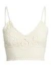 Ralph Lauren Silk Crochet Bralette In Weiss