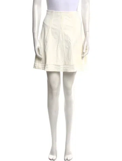 Pre-owned Ralph Lauren Crochet Trim Mini Skirt In White