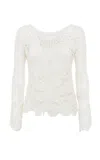 Polo Ralph Lauren Crocheted Silk Top In Ivory