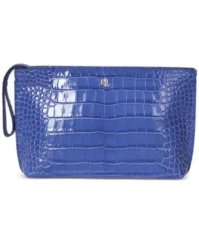 Ralph Lauren Crocodile-embossed Leather Large Pouch