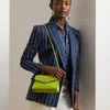 Ralph Lauren Crocodile-embossed Small Farrah Satchel In Lime Chartreuse