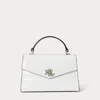 Ralph Lauren Crocodile-embossed Small Farrah Satchel In White