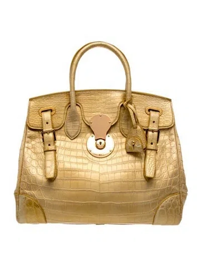 Pre-owned Ralph Lauren Crocodile Ricky 33 In Gold