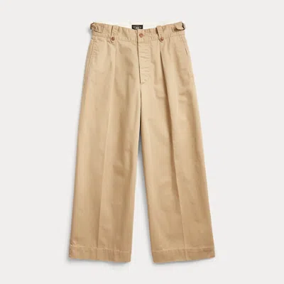 Ralph Lauren Cropped Cotton Wide-leg Pant In New Military Khaki In Multi