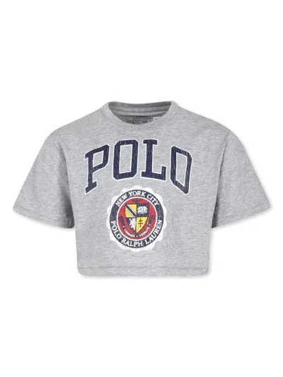 POLO RALPH LAUREN CROPPED LOGO-PRINT T-SHIRT