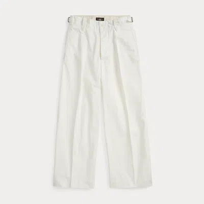 Ralph Lauren Cropped Poplin Wide-leg Pant In White
