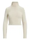 Ralph Lauren Turtleneck Lofty Silk Jersey Crop Sweater