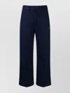 Ralph Lauren Cropped Wide-leg Chinos With Pockets And Belt Loops In Black