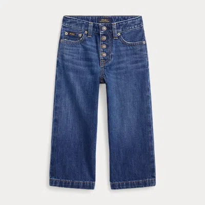 Ralph Lauren Kids' Cropped Wide-leg Jean In Blue