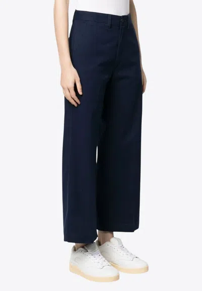 Ralph Lauren Cropped Wide-leg Pants In Blue