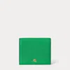 Ralph Lauren Crosshatch Leather Compact Wallet In Green