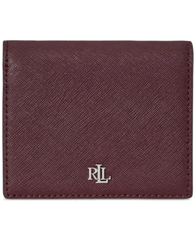 RALPH LAUREN CROSSHATCH LEATHER COMPACT WALLET