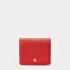 Ralph Lauren Crosshatch Leather Compact Wallet In Red