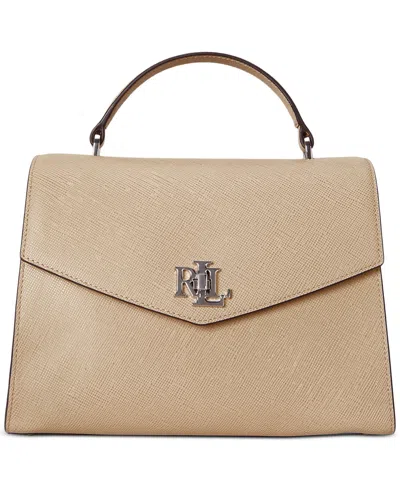 Ralph Lauren Crosshatch Leather Large Farrah Satchel