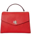 Ralph Lauren Crosshatch Leather Large Farrah Satchel