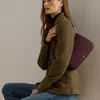 Ralph Lauren Crosshatch Leather Medium Danni Bag In Burgundy