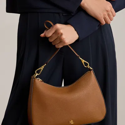 Ralph Lauren Crosshatch Leather Medium Danni Bag In Lauren Tan In Brown