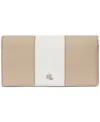 Ralph Lauren Crosshatch Leather Slim Snapped-closure Wallet In Neutral
