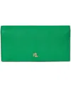 Ralph Lauren Crosshatch Leather Slim Snapped-closure Wallet In Green