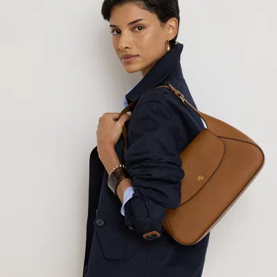 Ralph Lauren Crosshatch Medium Schylar Shoulder Bag In Lauren Tan