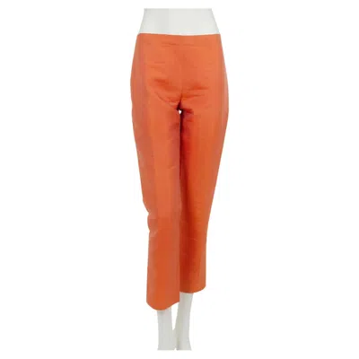Pre-owned Ralph Lauren Cruise Orange Thai Silk Kick Flare Capri Pant, Hong Kong – S, 2001